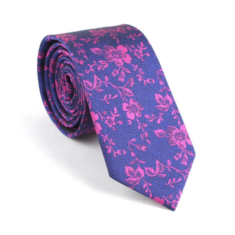 Men's Skinny Novelty Colorful Pattern Floral Necktie made by FloralTrip