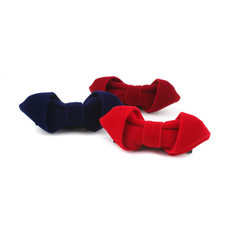 Men's Velvet Solid Color Party Business Pointed Bow Tie sold by FloralTrip product image thumbnail 2