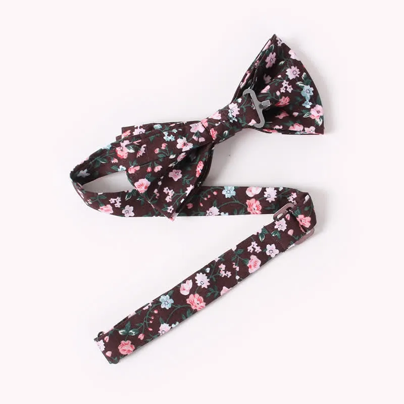 Men's Cotton Floral Print Double Layered Bow Tie sold by FloralTrip product image thumbnail 3