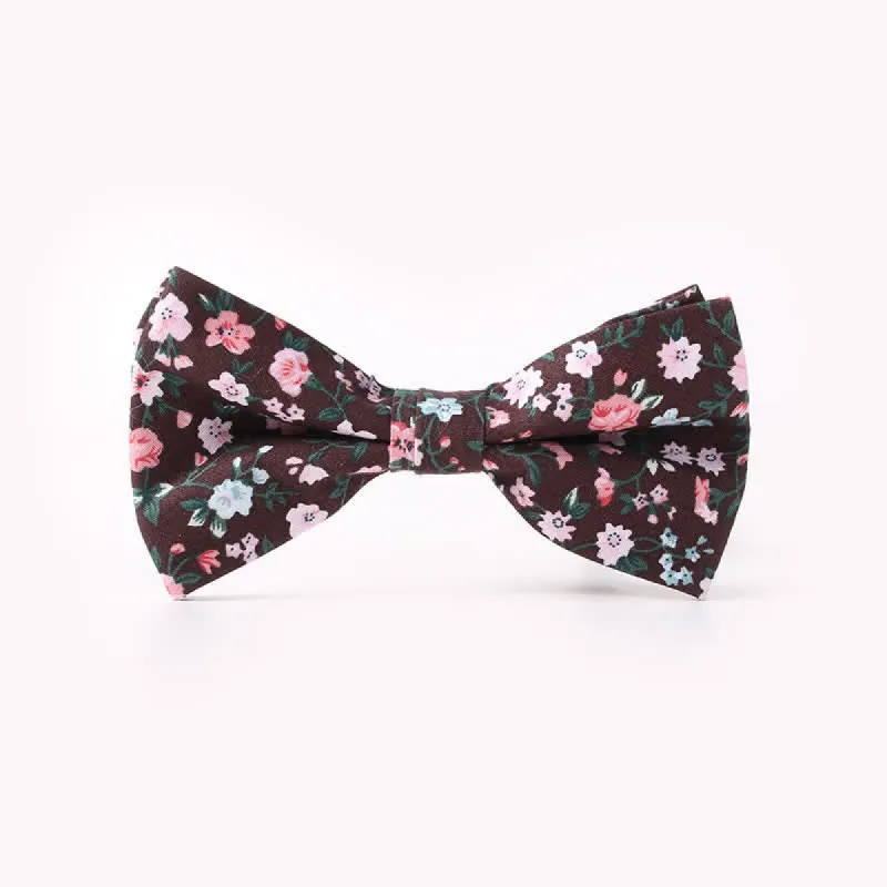 Men's Cotton Floral Print Double Layered Bow Tie sold by FloralTrip