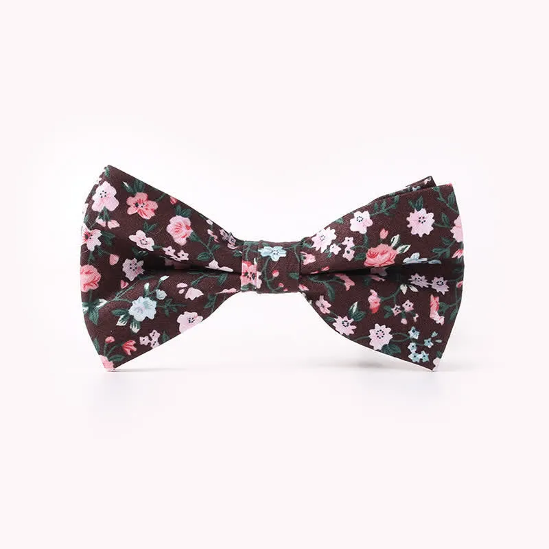 Men's Cotton Floral Print Double Layered Bow Tie sold by FloralTrip