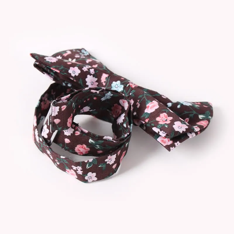 Men's Cotton Floral Print Double Layered Bow Tie sold by FloralTrip product image thumbnail 4