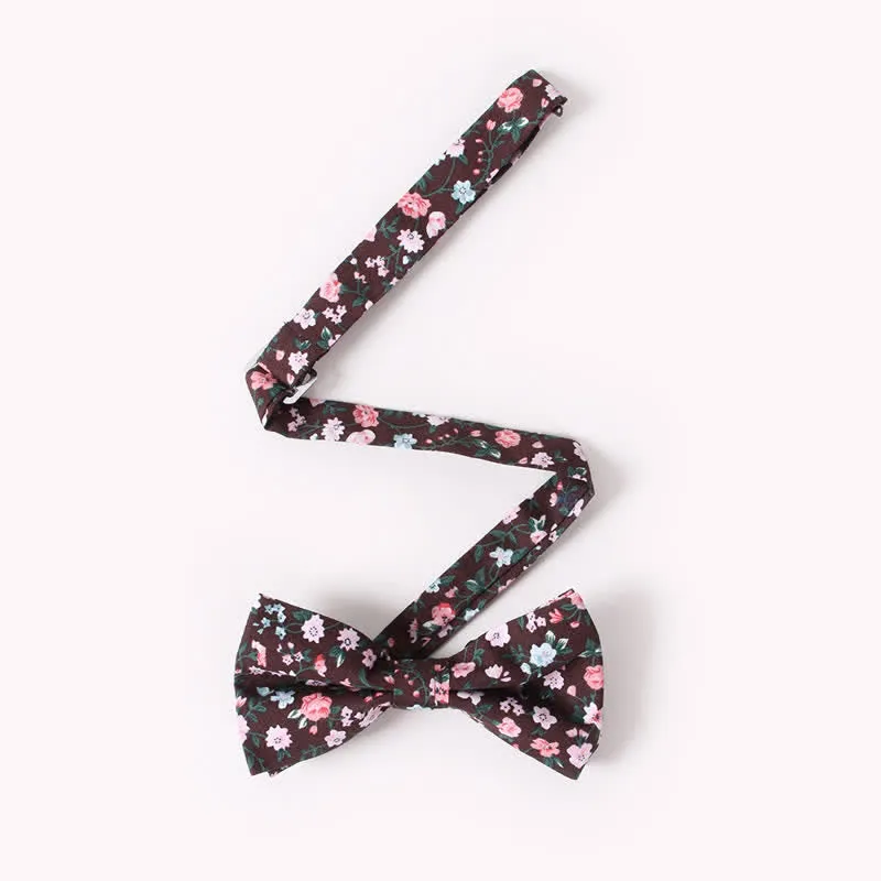 Men's Cotton Floral Print Double Layered Bow Tie sold by FloralTrip product image thumbnail 2