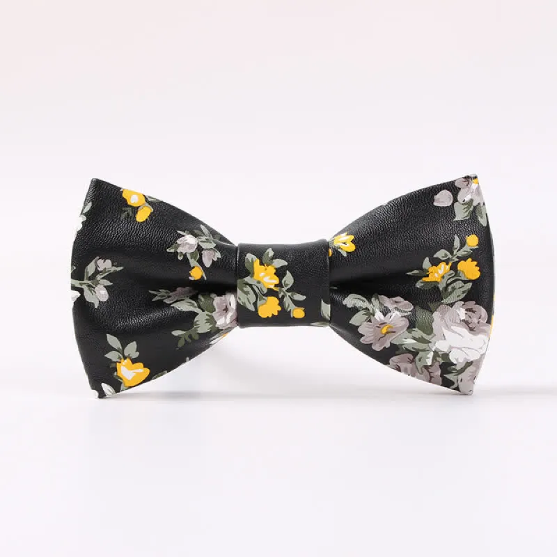 Men's Elegant Beauty Floral Leather Bow Tie sold by FloralTrip