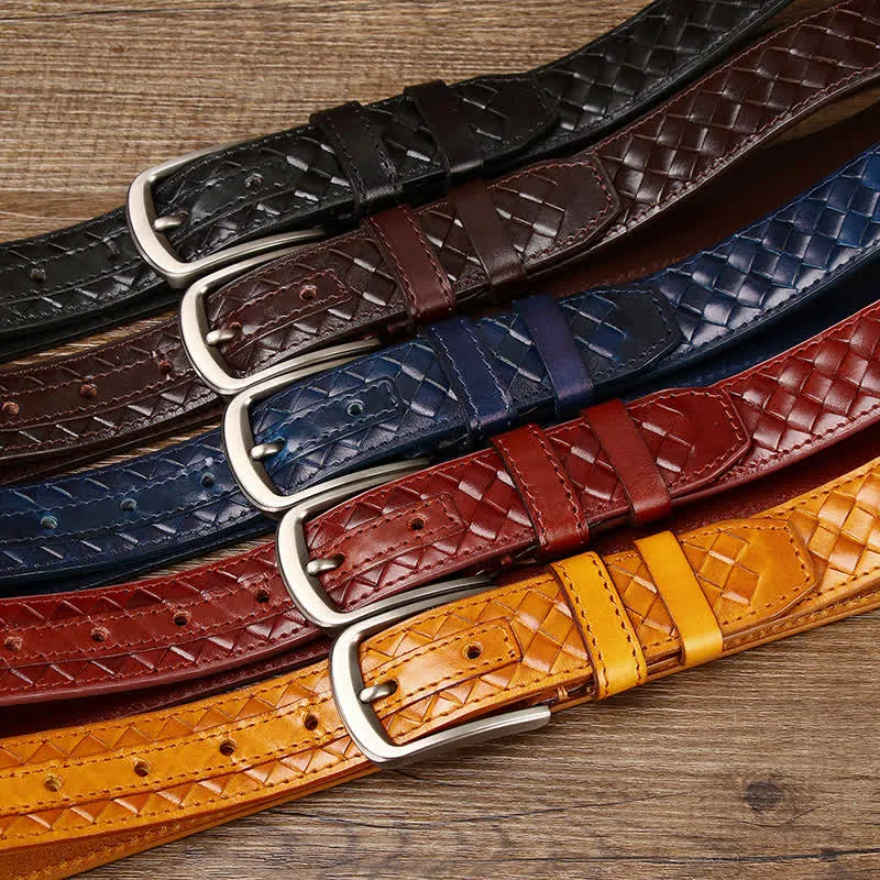 Stylish Braided Copper Buckle Cowskin Leather Belt sold by FloralTrip product image thumbnail 2