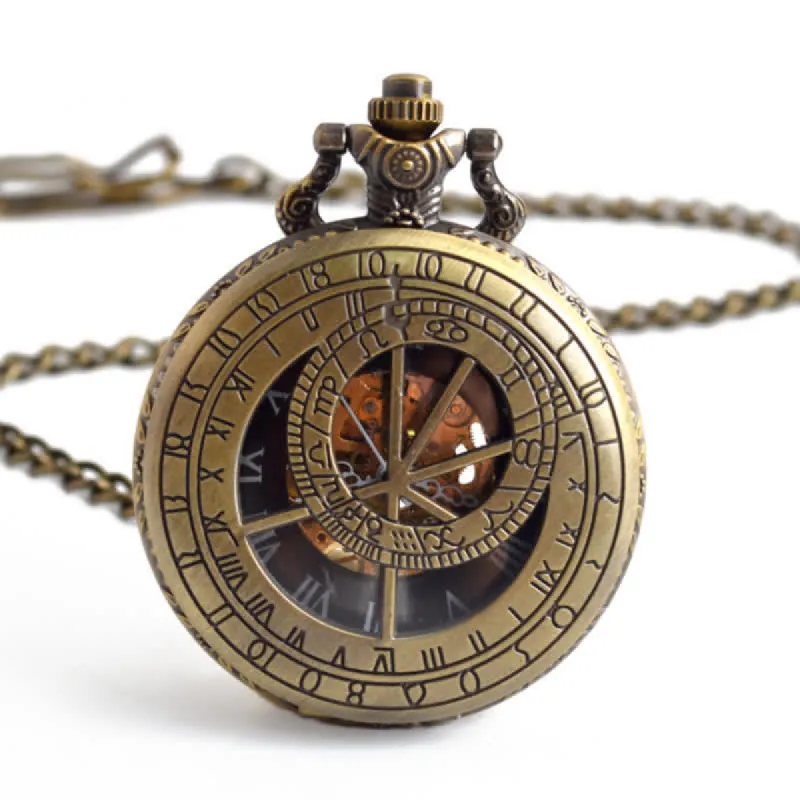 Twelve Constellations Compass Mechanical Pocket Watch sold by FloralTrip