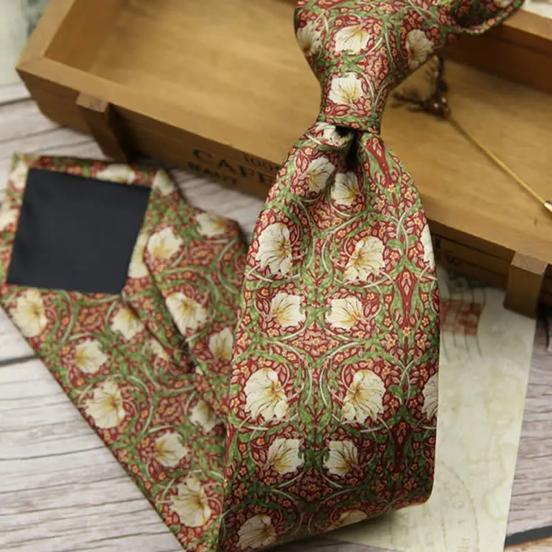 Men's Retro Timeless Floral Printed Bloom Necktie sold by FloralTrip product image thumbnail 3