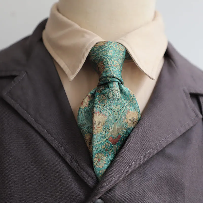 Men's Retro Timeless Floral Printed Bloom Necktie sold by FloralTrip product image thumbnail 4