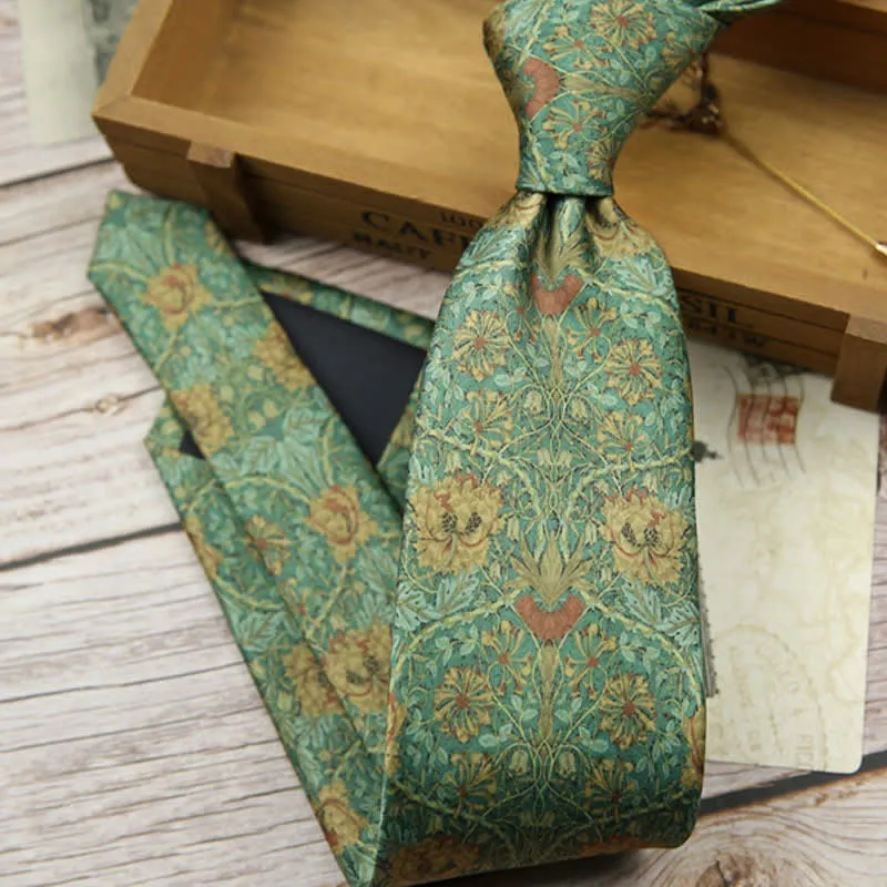 Men's Retro Timeless Floral Printed Bloom Necktie sold by FloralTrip product image thumbnail 5