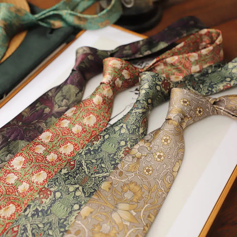 Men's Retro Timeless Floral Printed Bloom Necktie sold by FloralTrip product image thumbnail 2