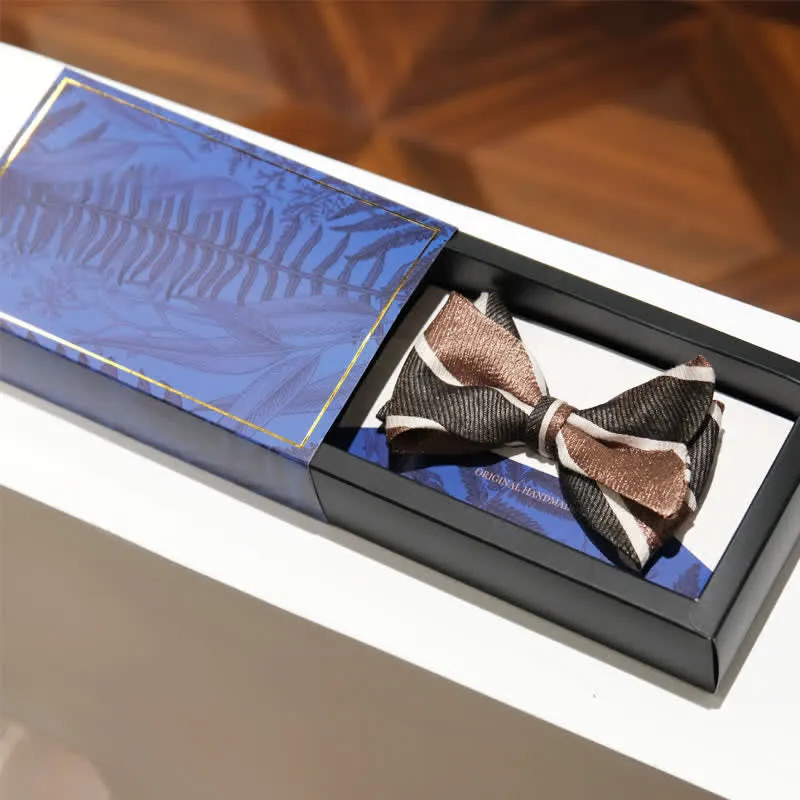 Men's Gentleman Diagonal Striped British Fishtail Bow Tie sold by FloralTrip product image thumbnail 3