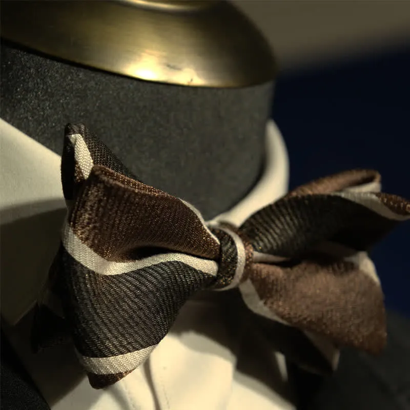 Men's Gentleman Diagonal Striped British Fishtail Bow Tie sold by FloralTrip product image thumbnail 5