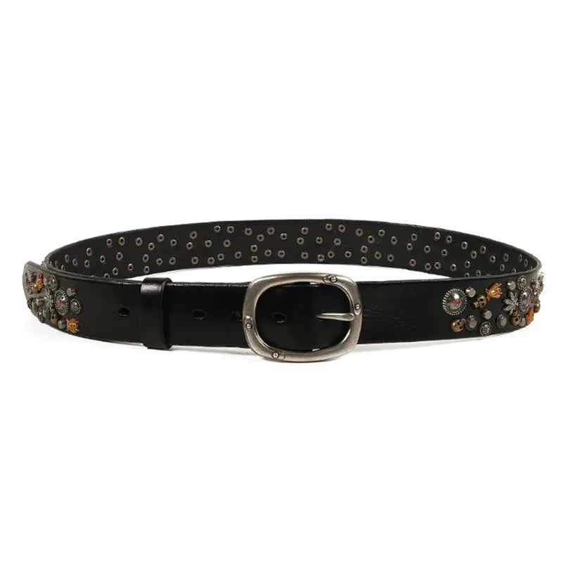 Gothic Skull Bee Maple Rivets Leather Belt sold by FloralTrip product image thumbnail 4