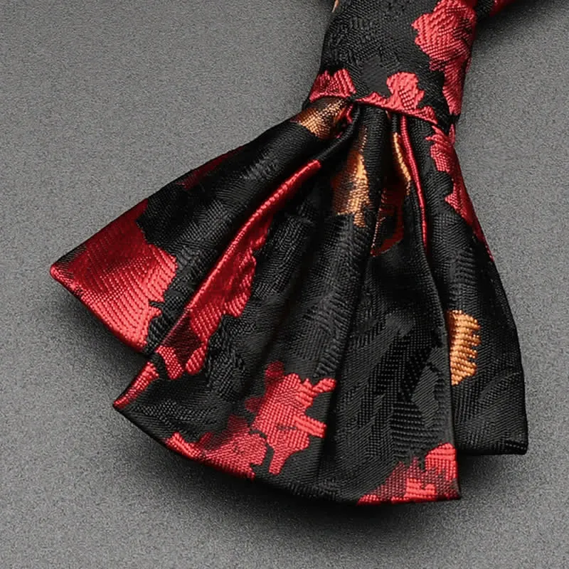 Men's Black & Red Falling Floral Bow Tie sold by FloralTrip product image thumbnail 4