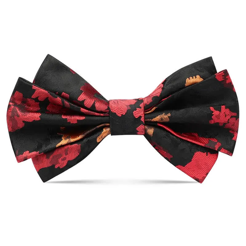 Men's Black & Red Falling Floral Bow Tie sold by FloralTrip