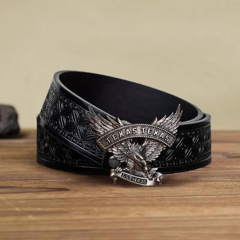 Men's DIY Retro Western Texas Eagle Buckle Leather Belt sold by FloralTrip product image thumbnail 5