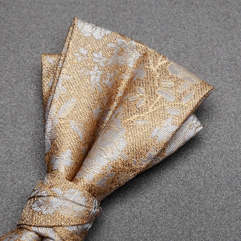 Men's Champagne Flowers Double Layers Bow Tie sold by FloralTrip product image thumbnail 5
