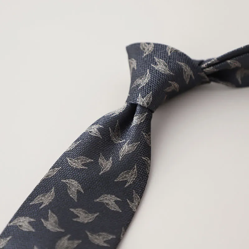 Men's Dark Gray Tree Leaf Pattern Necktie sold by FloralTrip product image thumbnail 2