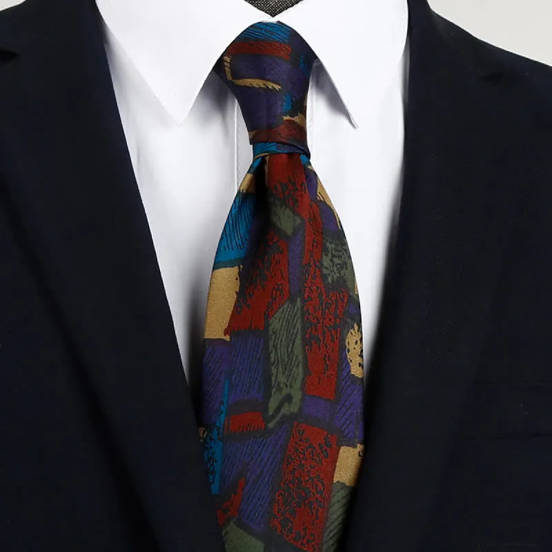 Men's Colored Maze Design Oil Painting Necktie sold by FloralTrip