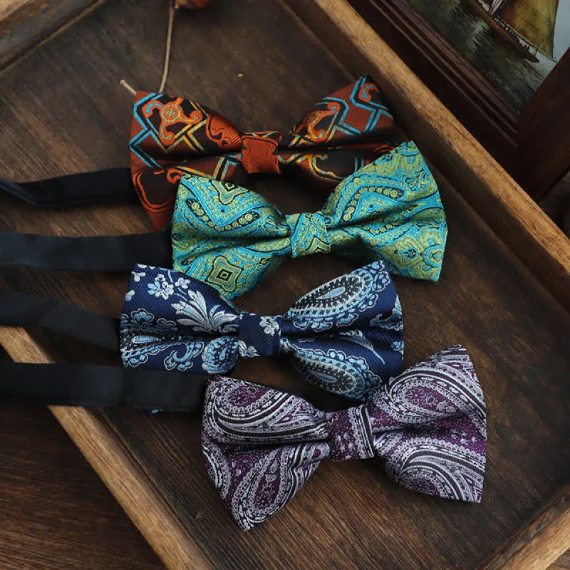 Men's Bright Color Paisley Jacquard Pattern Bow Tie sold by FloralTrip
