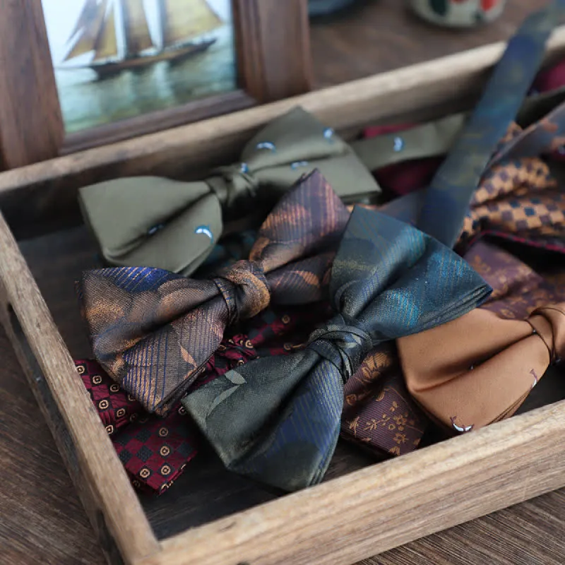 Men's Gradient Pattern Vintage Style Business Bow Tie sold by FloralTrip