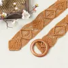Women's Retro Braided Decorative Beads Wooden Buckle Belt sold by FloralTrip