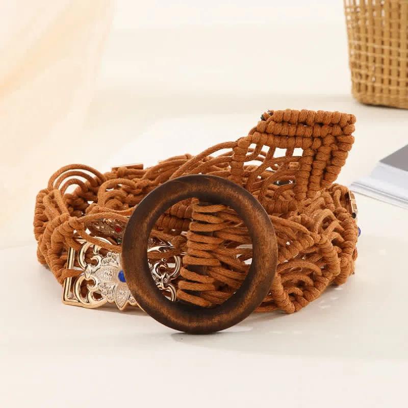 Women's Bohemian Wax Rope Braided Belt sold by FloralTrip