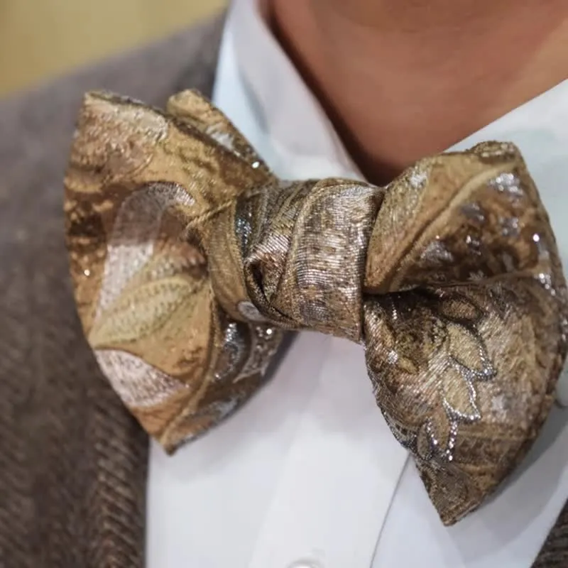 Men's Luxury Champagne Fishtail Oversized Bow Tie sold by FloralTrip product image thumbnail 4