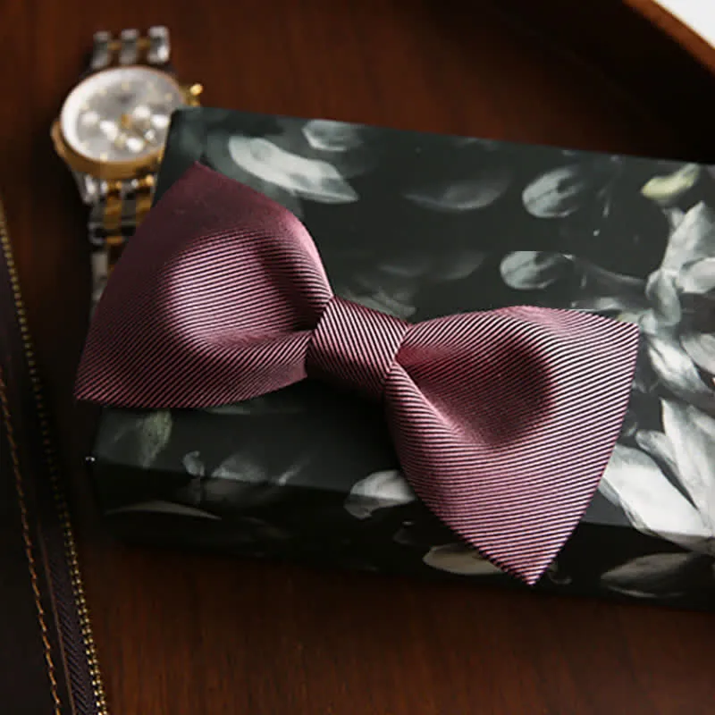 Men's Gentle Rose Pink Twilled Wedding Silk Bow Tie sold by FloralTrip product image thumbnail 4