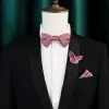 Men's Gentle Rose Pink Twilled Wedding Silk Bow Tie sold by FloralTrip
