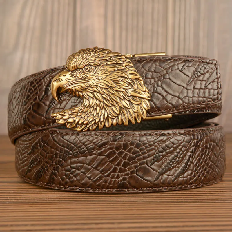 Men's Eagle Cool Alligator Claw Pattern Leather Belt sold by FloralTrip