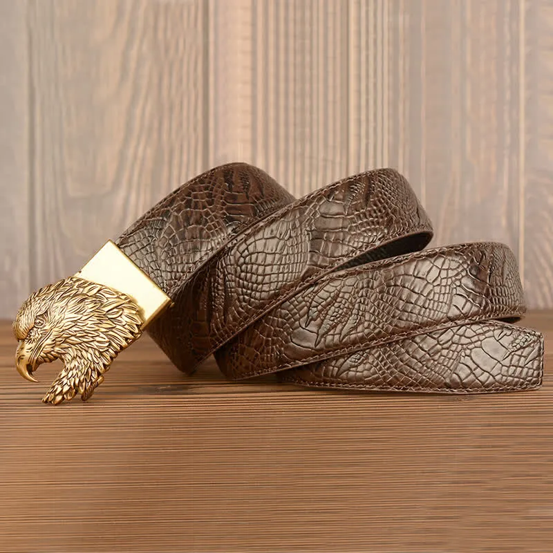 Men's Eagle Cool Alligator Claw Pattern Leather Belt sold by FloralTrip product image thumbnail 2