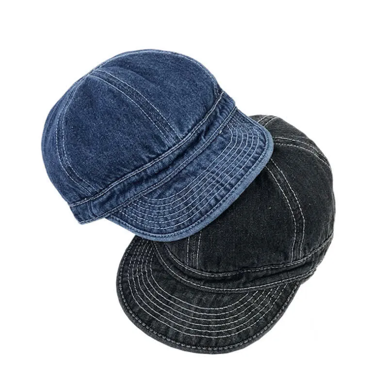 Casual Denim Cotton White Stitching Baseball Cap sold by FloralTrip