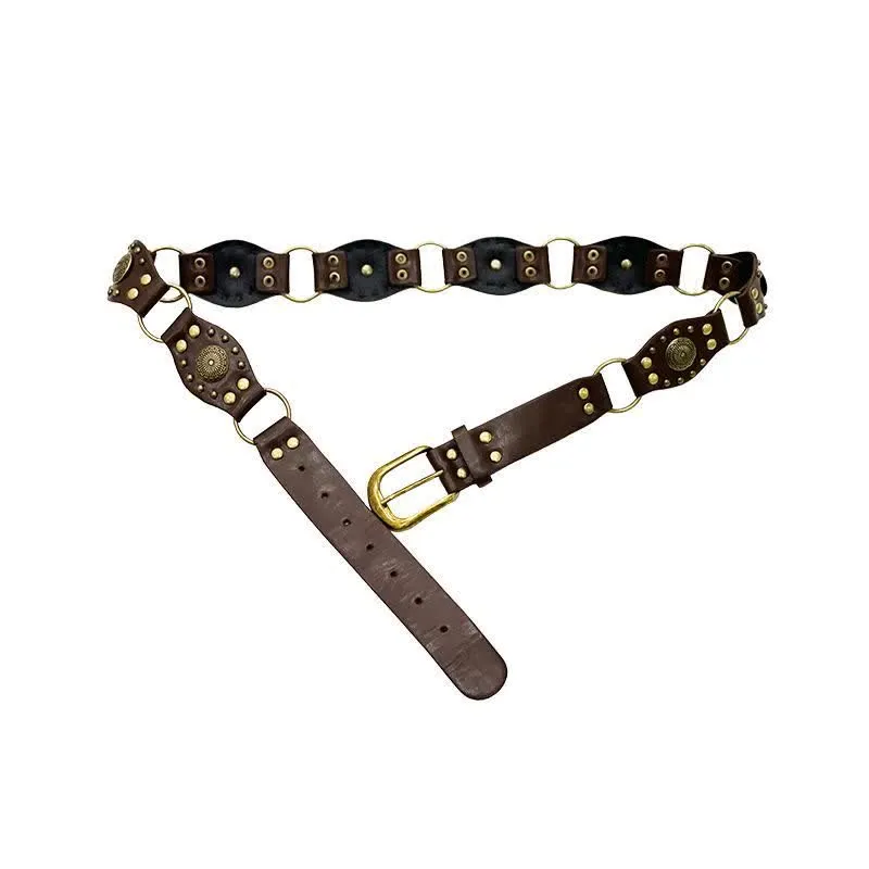 Women's Timeless Hollow Out Concho Rivets Leather Belt sold by FloralTrip product image thumbnail 3