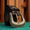 Men's Elegant Carved Flower Buckle Leather Belt sold by FloralTrip