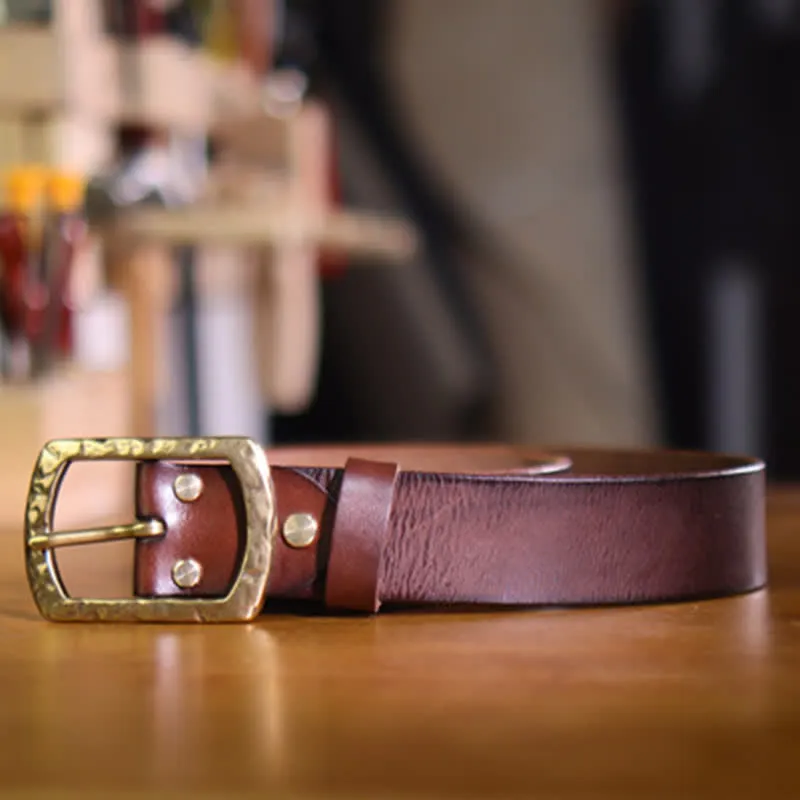 Men's Classic Retro Distressed Design Leather Belt sold by FloralTrip product image thumbnail 4