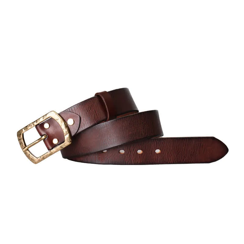 Men's Classic Retro Distressed Design Leather Belt sold by FloralTrip product image thumbnail 2