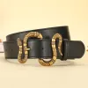 Men's Punk Bronze Serpent Buckle Streetwear Leather Belt sold by FloralTrip