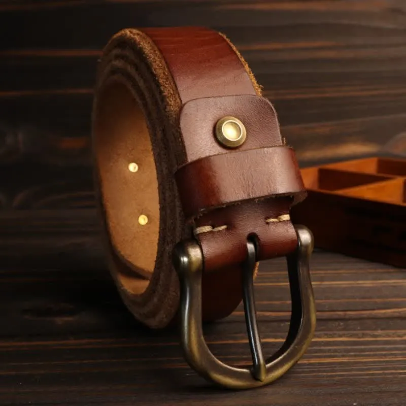 Men's Handmade Distressed Thicken Retro Leather Belt sold by FloralTrip product image thumbnail 5