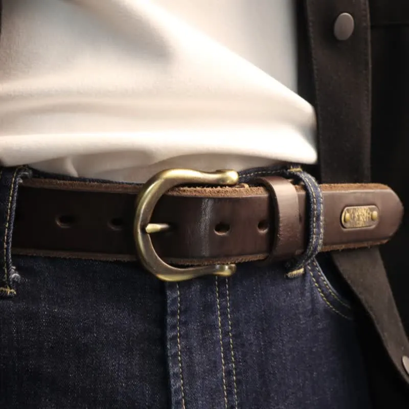 Men's Handmade Distressed Thicken Retro Leather Belt sold by FloralTrip product image thumbnail 2