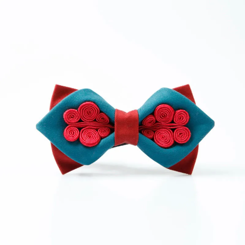 Men's Stylish Deep Blue Wine Red Wedding Bow Tie sold by FloralTrip