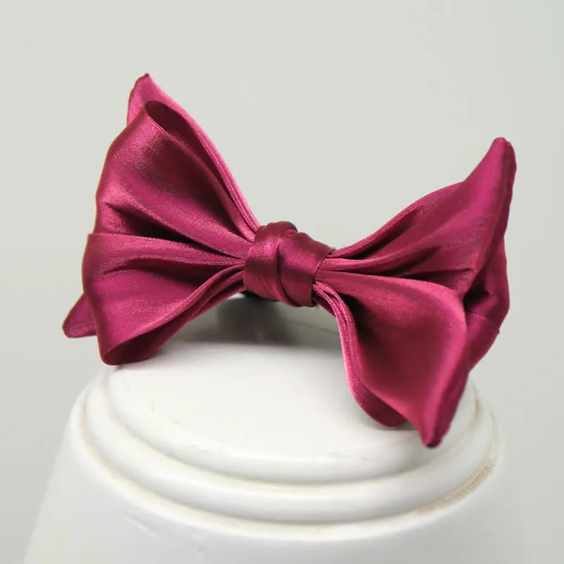 Men's Wine Red Shiny Fish Tail Shape Bow Tie sold by FloralTrip product image thumbnail 3