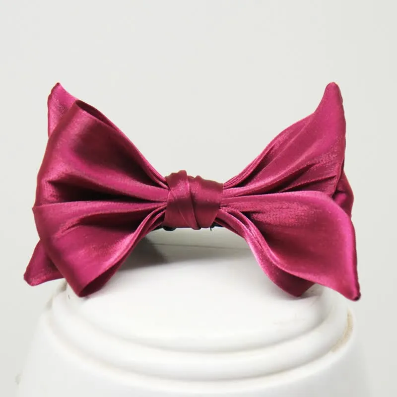 Men's Wine Red Shiny Fish Tail Shape Bow Tie sold by FloralTrip product image thumbnail 2