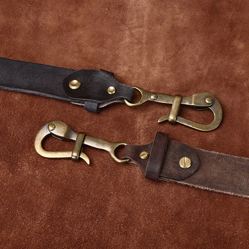 Men's Retro Distressed Hook Buckle Cavalry Leather Belt sold by FloralTrip product image thumbnail 5