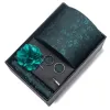 4Pcs Men's Gentle Dark Green Series Necktie Set sold by FloralTrip