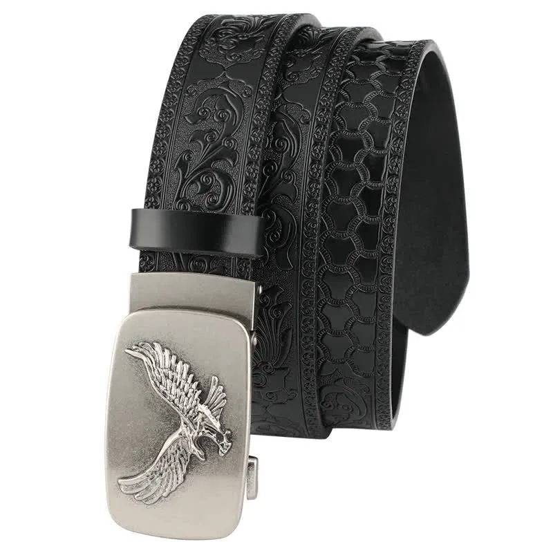 Men's Flying Eagle Automatic Buckle Embossing Leather Belt sold by FloralTrip product image thumbnail 2