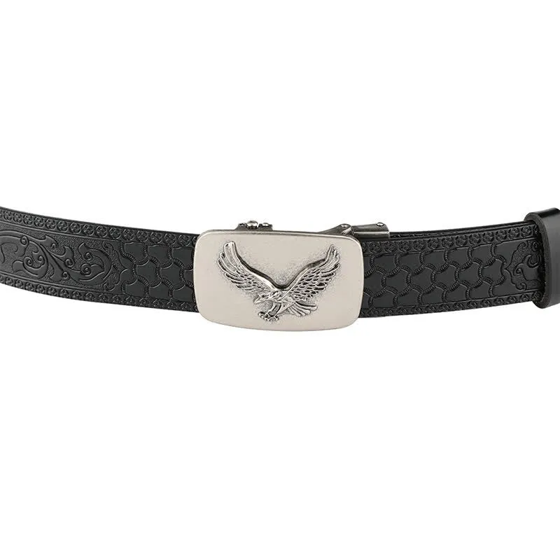 Men's Flying Eagle Automatic Buckle Embossing Leather Belt sold by FloralTrip product image thumbnail 3