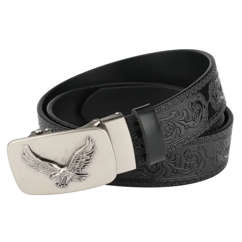 Men's Flying Eagle Automatic Buckle Embossing Leather Belt sold by FloralTrip
