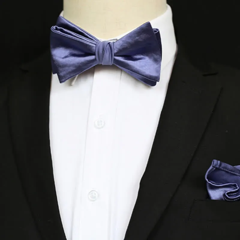Men's Chic Blue Purple Solid Color Bow Tie sold by FloralTrip