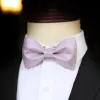 Men's Sweet Taro Violet Solid Color Bow Tie sold by FloralTrip